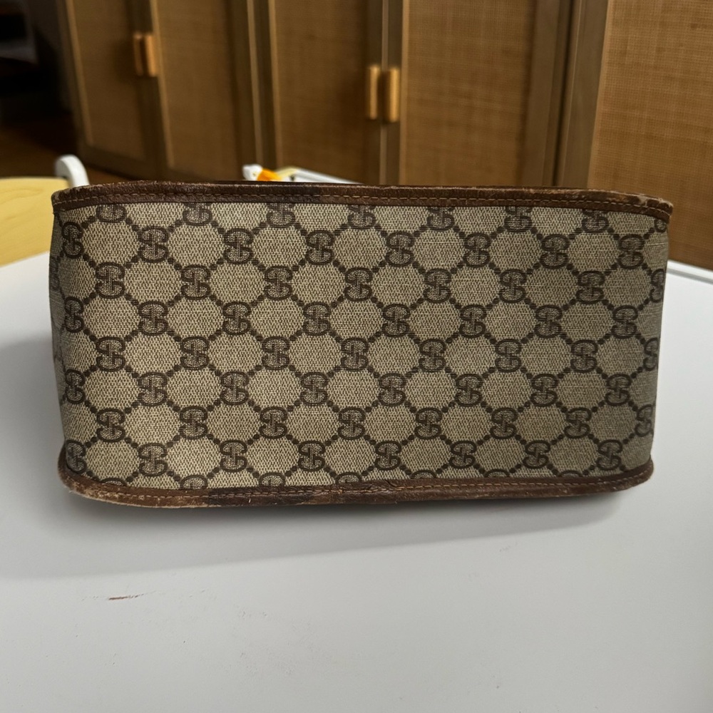 Authentic GUCCI Sherry Line GG Monogram Bag Beige and Brown Monogram Bag - Picture 6 of 15